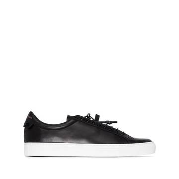 black speed lacing urban leather sneakers