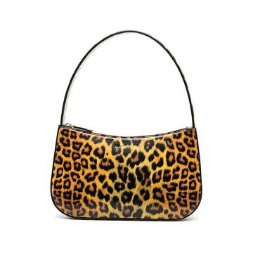 patent leather leopard print tote bag
