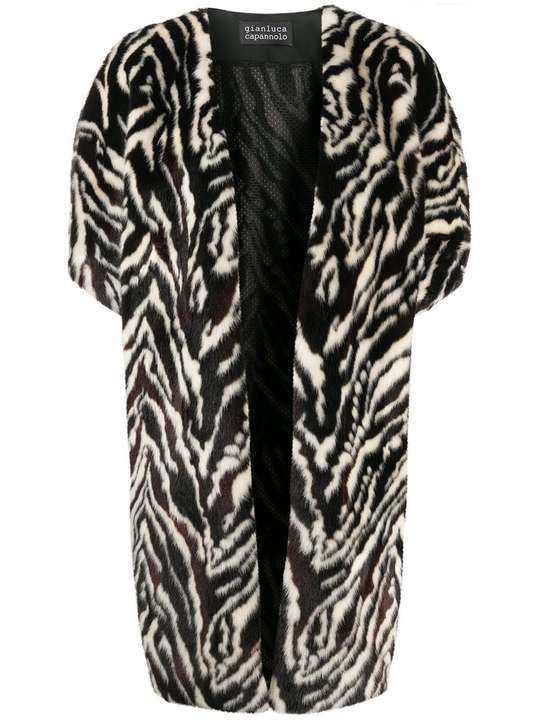 oversized zebra print coat展示图