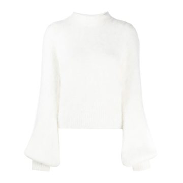 textured bell-sleeve jumper