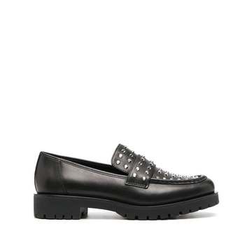 studded leather loafers