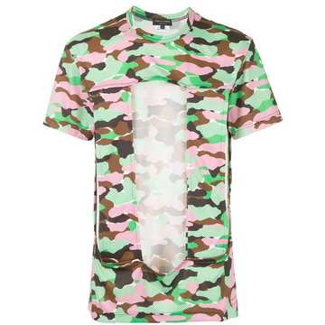 paneled camouflage T-shirt