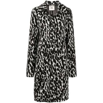 long-sleeved animal print coat