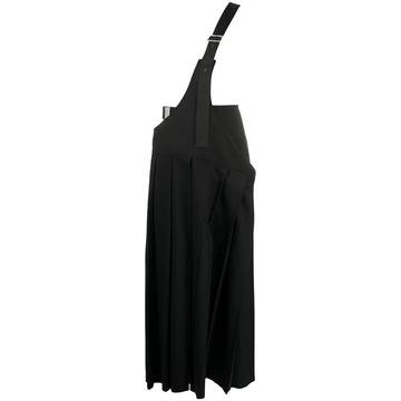 pleated asymmetric dress