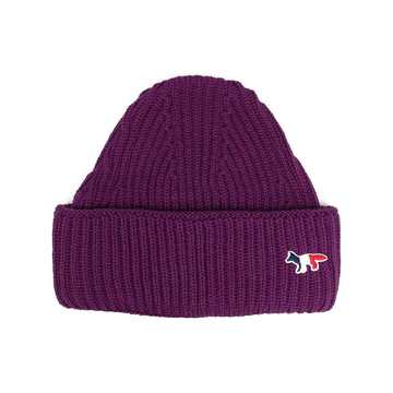 tricolor fox embroidered beanie