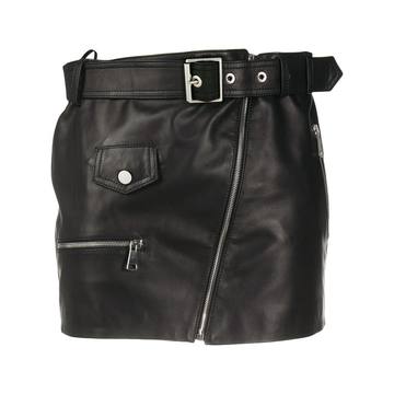 Biker leather mini skirt