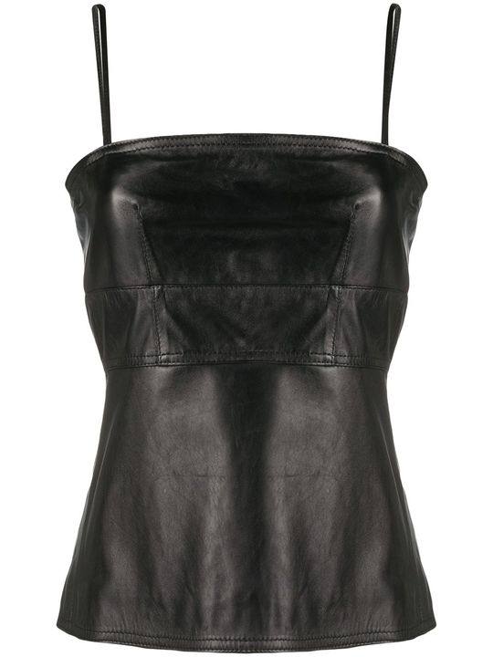 Valeria leather sleeveless top展示图