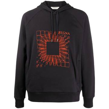 graphic-print cotton hoodie