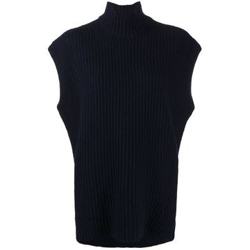 roll-neck sleeveless knitted top