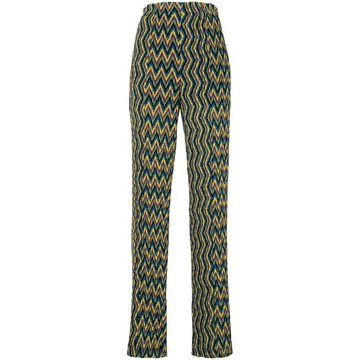 zigzag high-waisted trousers