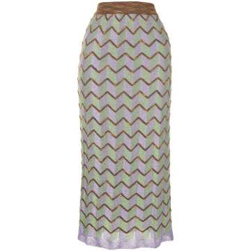 geometric-pattern knitted skirt