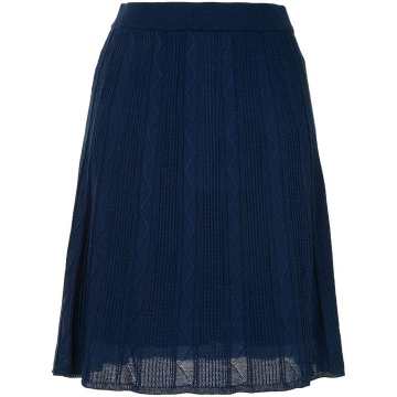 ribbed-knit midi skirt
