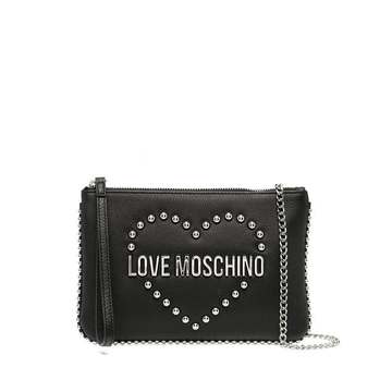 logo studded clutch bag