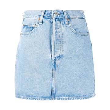 washed denim mini skirt