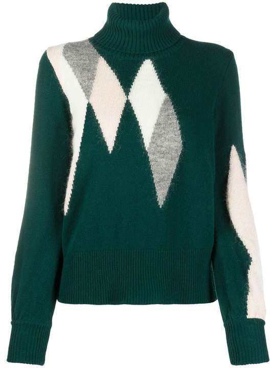 Argyle turtleneck jumper展示图