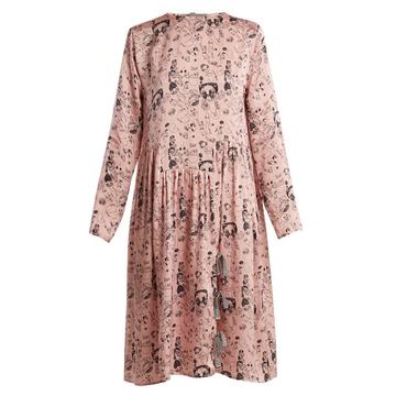 Heather doodle-print silk dress