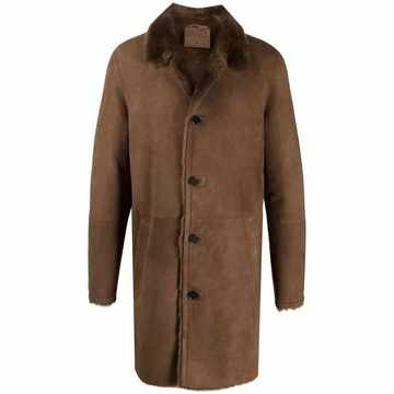 button-up sheepskin coat