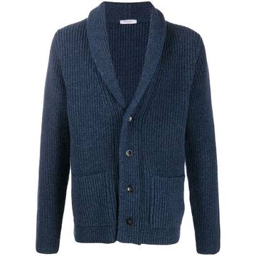 ribbed-knit buttoned cardigan