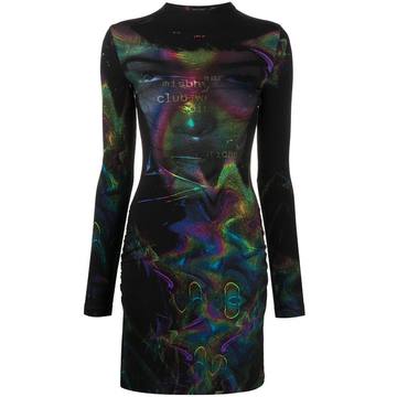 graphic-print bodycon dress