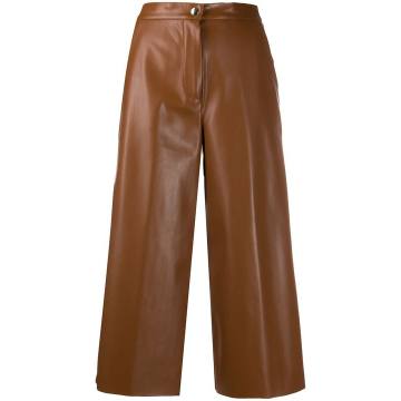eco-leather wide leg trousers