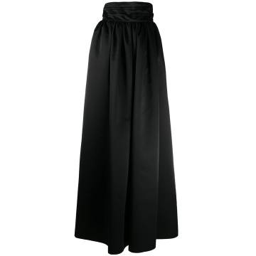 high-waisted full-length skirt