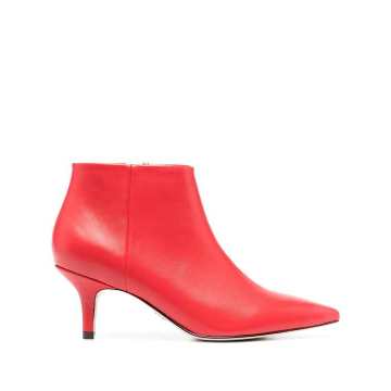 pointed-toe leather ankle boots