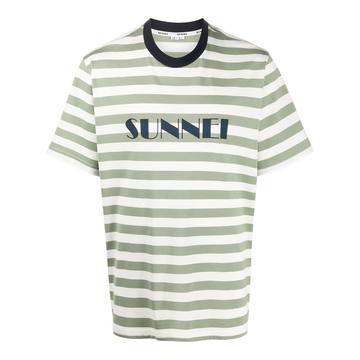 striped logo-print T-shirt