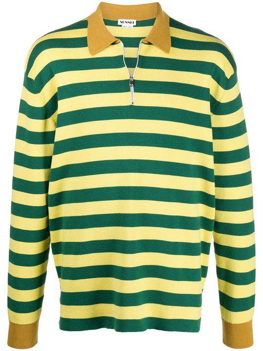 striped longsleeve polo shirt展示图