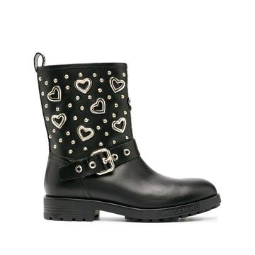 heart plaque ankle boots