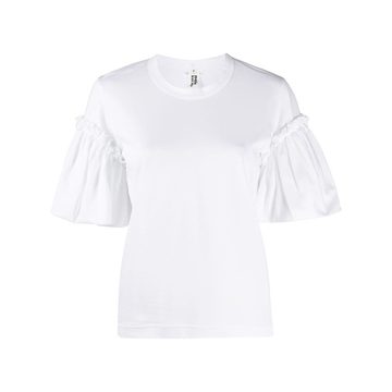 ruffle-sleeve cotton T-shirt