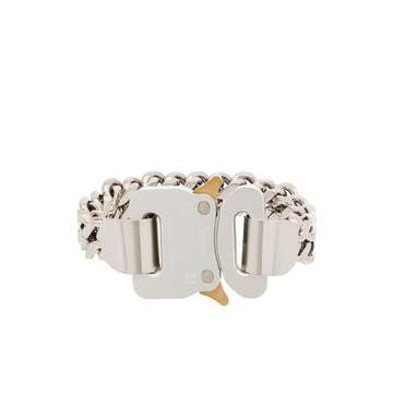 silver tone Rollercoaster buckle Cubix chain bracelet