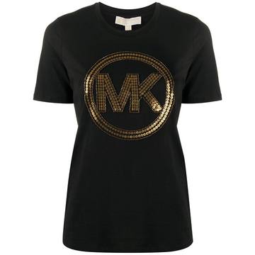 sequin-embellished logo T-shirt