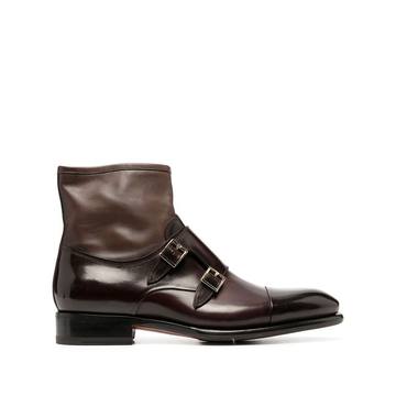 double monk strap ankle boots