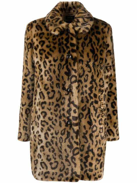 leopard-print faux-fur coat展示图