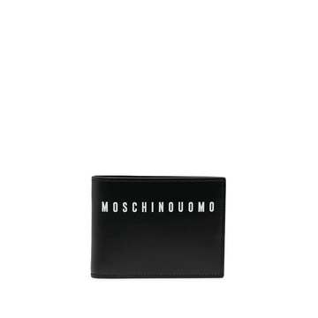 logo-print leather wallet