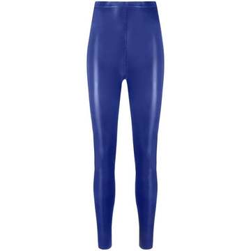 high-waist latex leggings