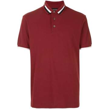 contrast-color polo shirt