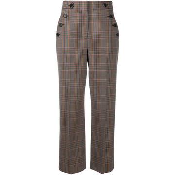 cropped plaid trousers