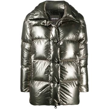 metallic puffer coat