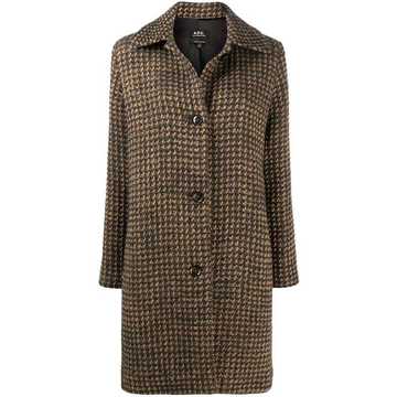 Woven Check single-breasted coat