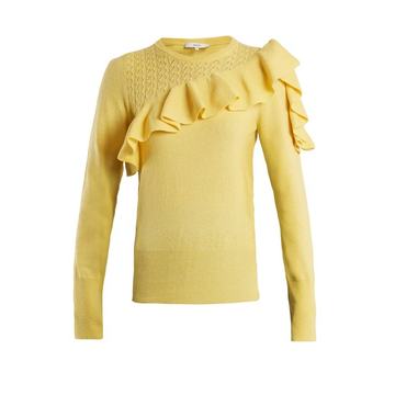 Dharma ruffle-trimmed knit sweater