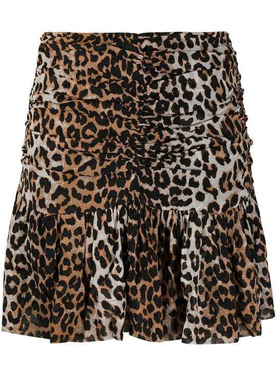 leopard-print ruched skirt展示图