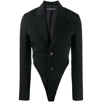 cut-out single-breasted blazer