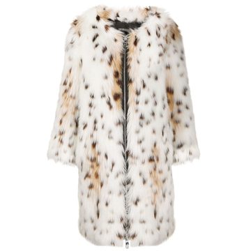 faux fur zip-up coat