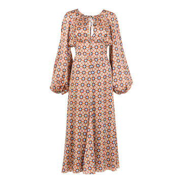 Lottie Tie-Accented Cotton Dress