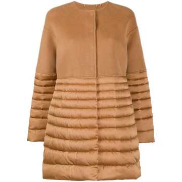 long-sleeved panelled puffer coat