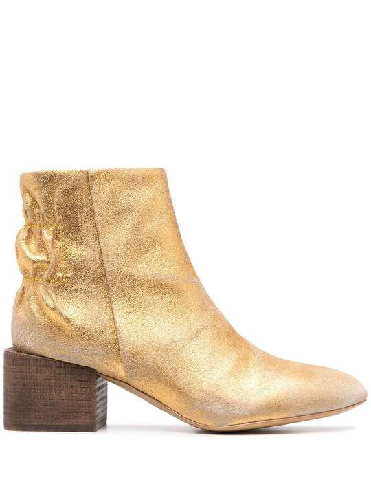 metallic-tone ankle boots展示图