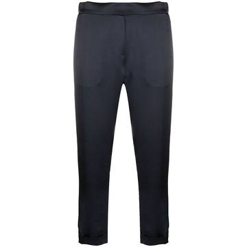 high-waisted slim trousers