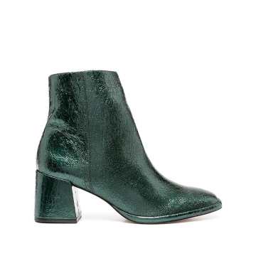 block-heel crinkle ankle boots