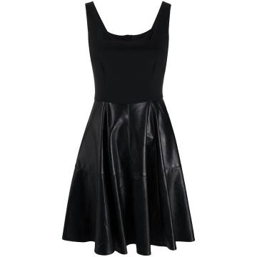 faux leather-skirt mini dress